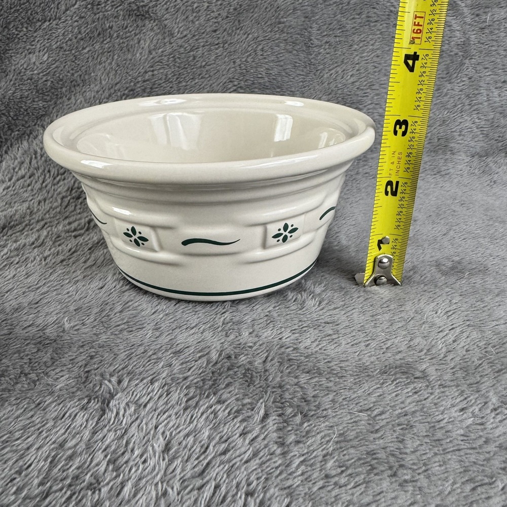 Longaberger Pottery Heritage Green Butter Tub w Lid Woven Traditions USA - Picture 6 of 9